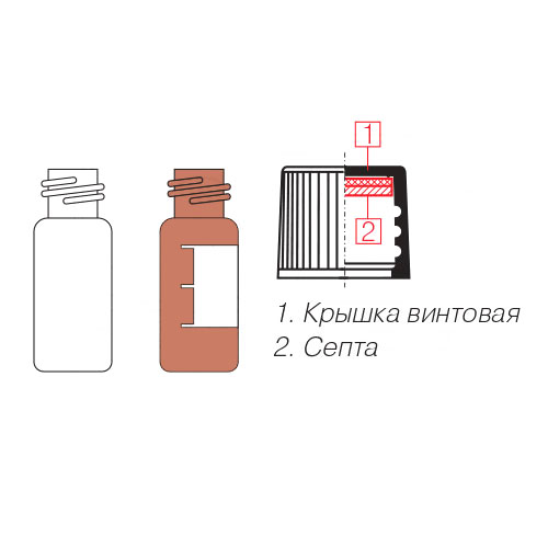 Крышка с септой для виал 1,5 мл со стандартным горлышком, сплошная