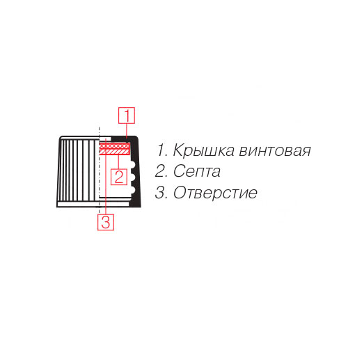 Крышка с септой для виал 1,5 мл с широким горлышком