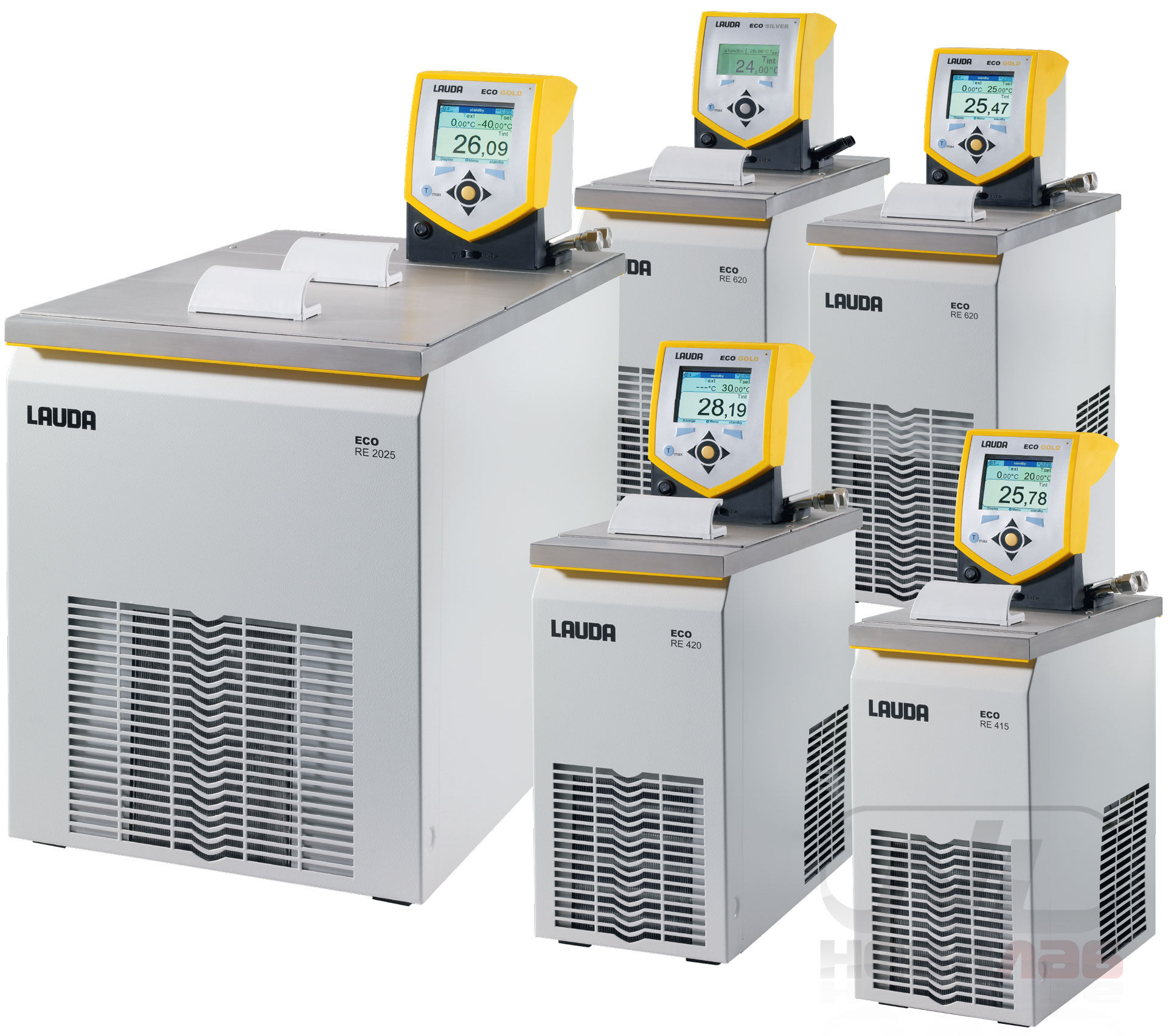 Охлаждающие жидкостные термостаты LAUDA Eco RE415GW, RE420GW, RE2025GW, RE620GW, RE620SW