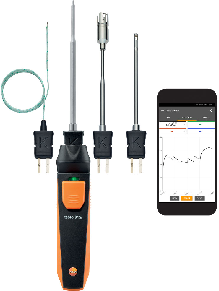 testo 915i – смарт-зонд со сменными зондами